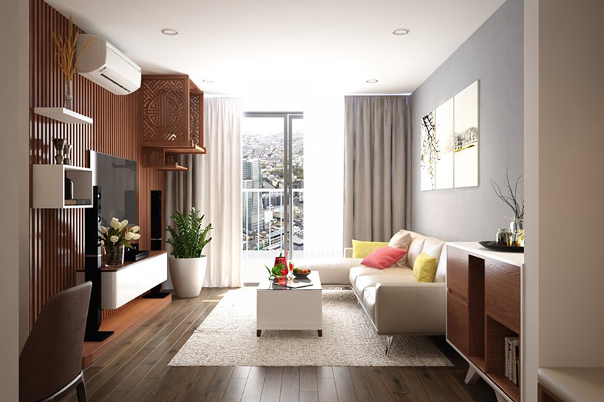 Mẫu thiết kế nội thất phòng khách chung cư sang trọng, đẹp 2022