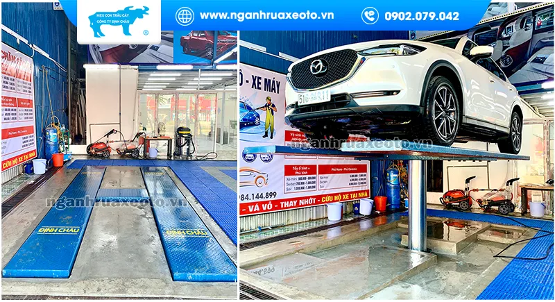 bảo dưỡng cầu nâng rửa xe ô tô