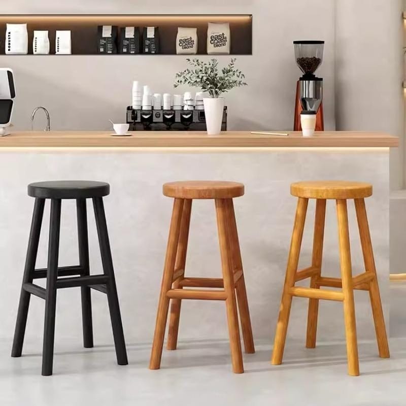 Ghế bar gỗ phong cách công nghiệp