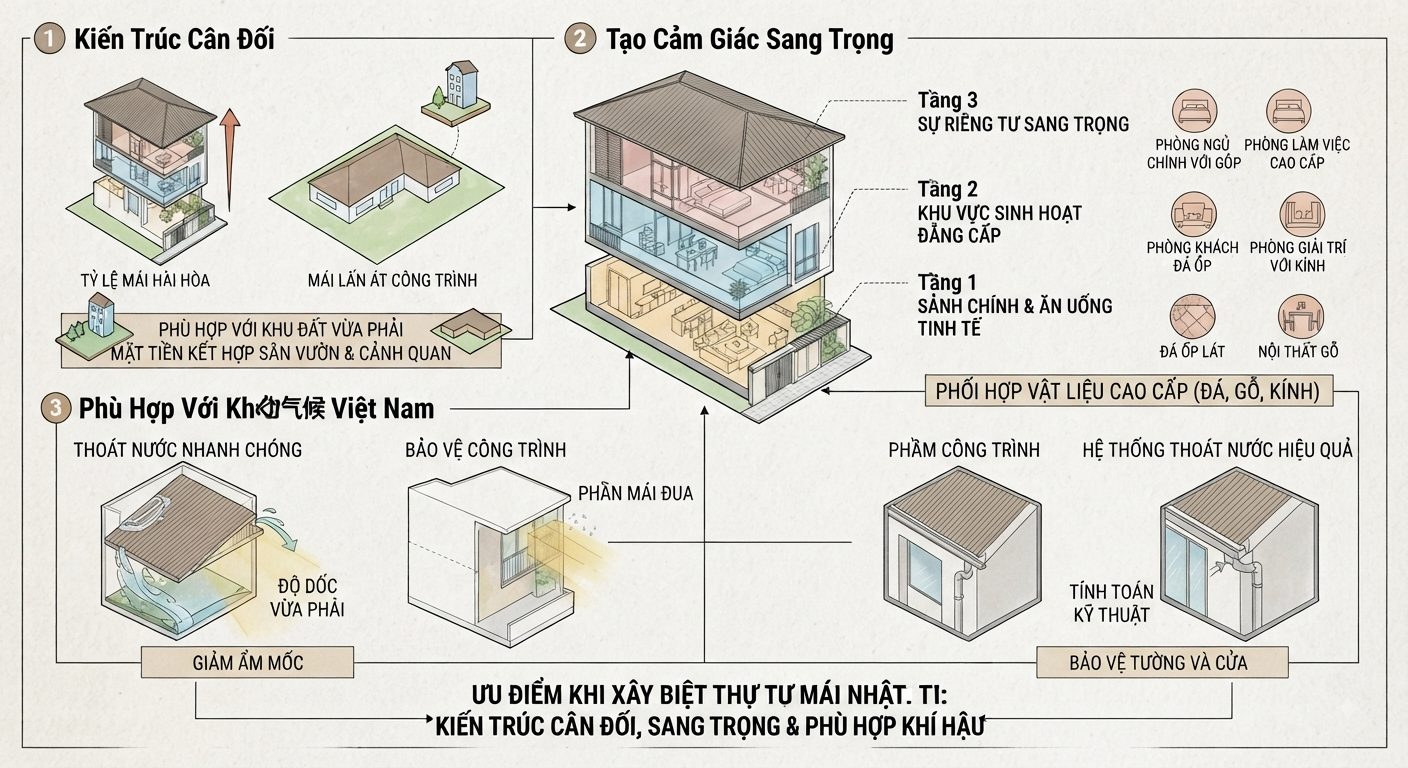 Vì sao nên xây biệt thự mái Nhật?